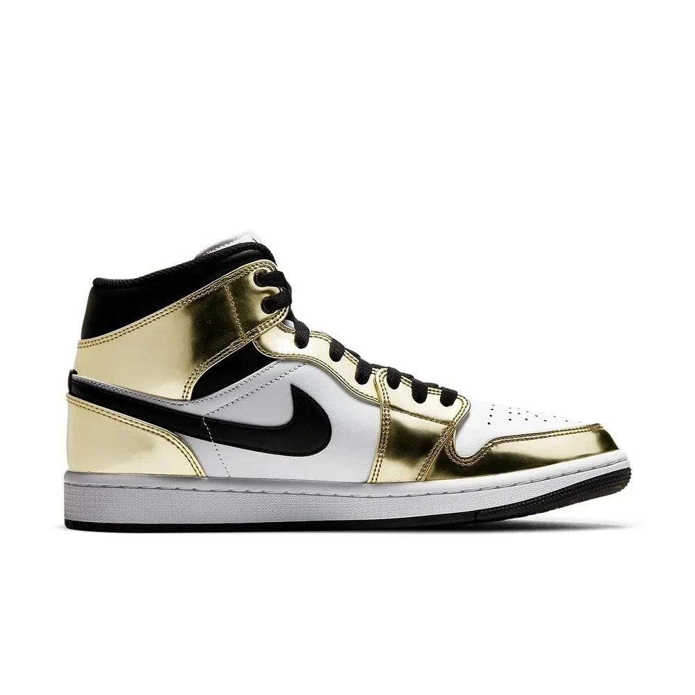 9M / 10.5W -‎ [NEW] Men's Air Jordan 1 Mid SE Shoes 'Metallic Gold' DC1419-700